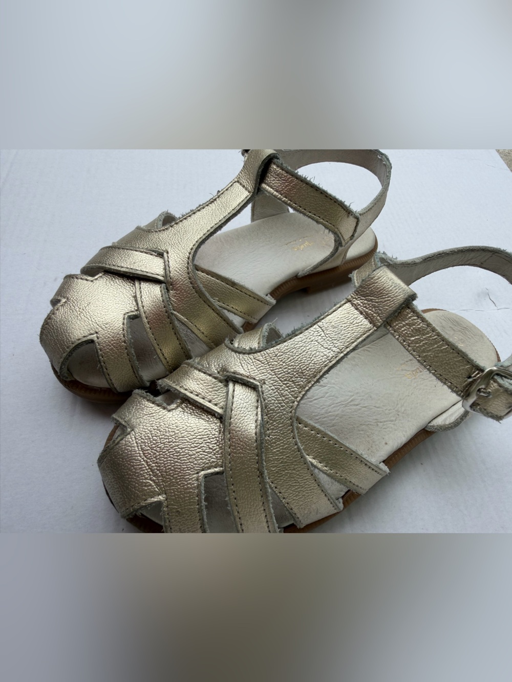 La Coqueta Sophia Sandal Metallic Gold Leather Girls Sandals | EU 25 - Picture 8 of 14